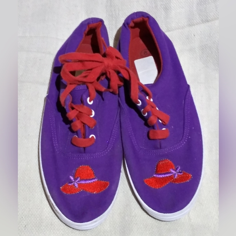 Purple and Red Women's Canvas Sneakers